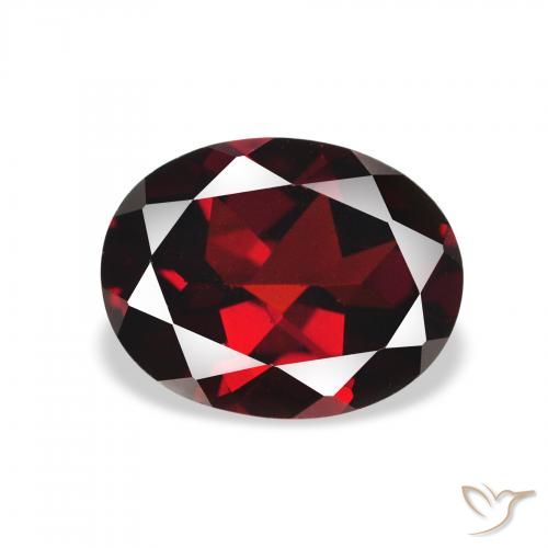 2.14ct 자연스러운 딥 레드 알만딘 석류석, 타원형, VS