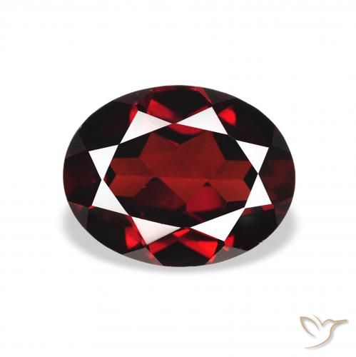 2.14ct 자연스러운 딥 블러드 레드 알만딘 석류석, 타원형, VS