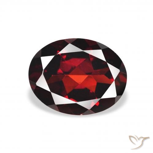 2.18ct 자연스러운 딥 레드 알만딘 석류석, 타원형, VVS-VS