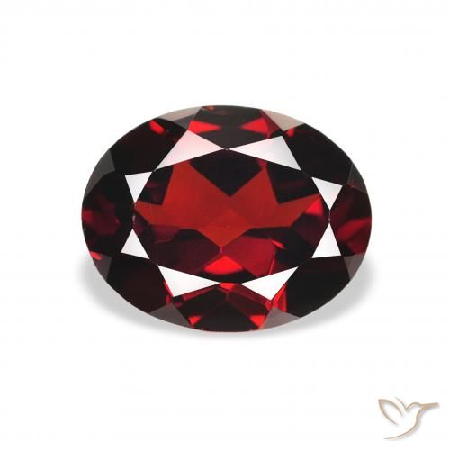 2.16ct 자연스러운 딥 블러드 레드 알만딘 석류석, 타원형, VS