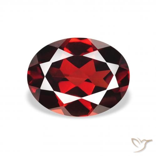 2.15ct 자연스러운 딥 블러드 레드 알만딘 석류석, 타원형, VS