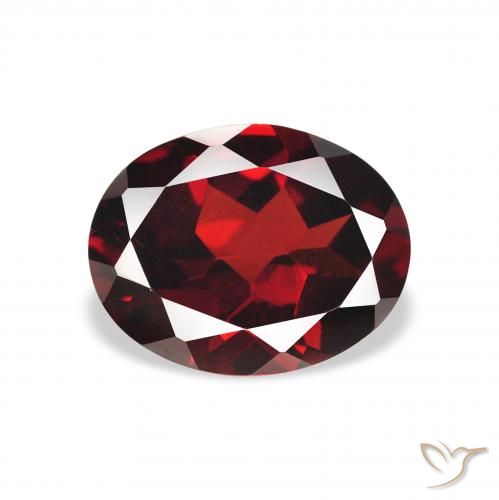 2.15ct 자연스러운 딥 레드 알만딘 석류석, 타원형, VVS-VS