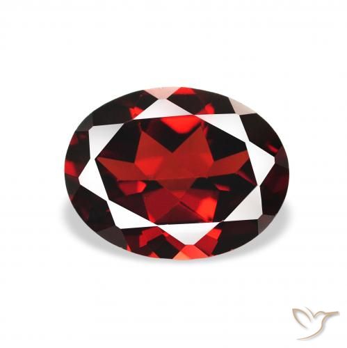 2.15ct 자연스러운 딥 레드 알만딘 석류석, 타원형, VVS-VS