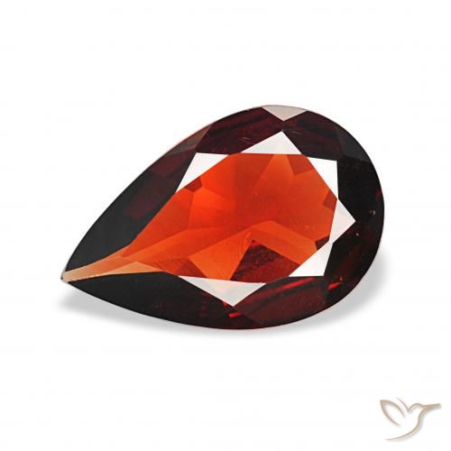 2.04ct 다크 레드 알만딘 석류석, 배 모양, VVS