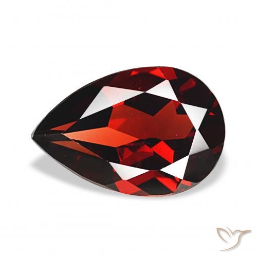 3.40ct 다크 레드 알만딘 석류석, 배 모양, VVS