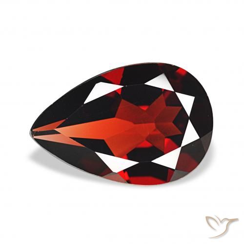 3.27ct 다크 레드 알만딘 석류석, 배 모양, VS
