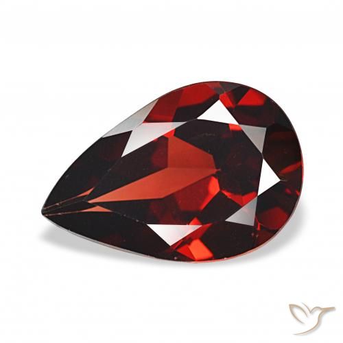 3.06ct 다크 레드 알만딘 석류석, 배 모양, VS