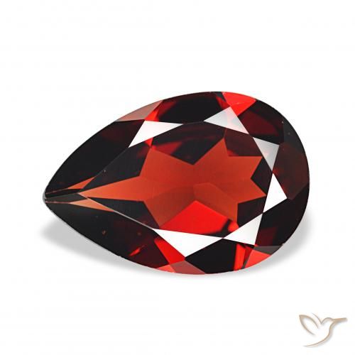 3.12ct 딥 레드 알만딘 석류석, 배 모양, VVS