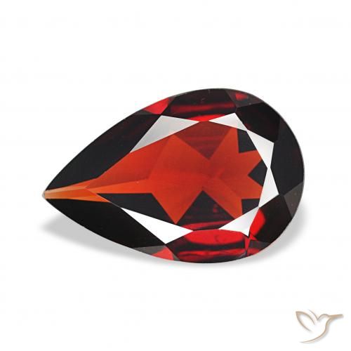 2.62ct 다크 레드 알만딘 석류석, 배 모양, VVS