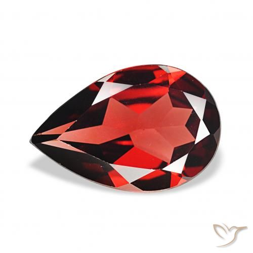 3.01ct 딥 블러드 레드 알만딘 석류석 보석, 배 모양, VVS