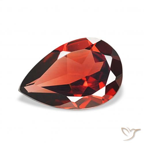 3.04ct 미디엄 레드 알만딘 석류석 보석, 배 모양, VVS