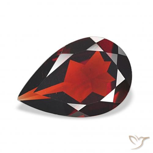 2.67ct 다크 레드 알만딘 석류석 보석, 배 모양, VVS
