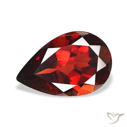 3.90ct 밝은 빨간색 알만딘 석류석, 배 모양, VS
