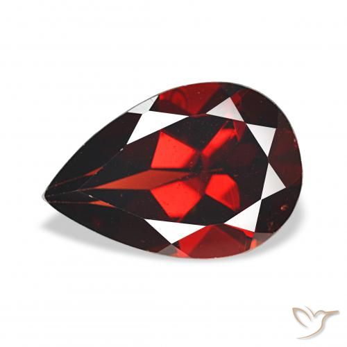 3.58ct 다크 레드 알만딘 석류석 보석, 배 모양, VS