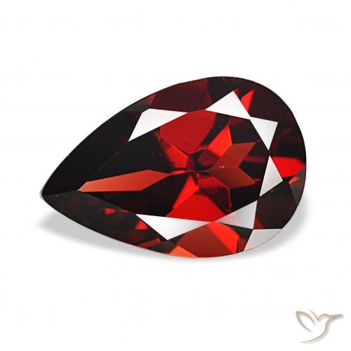 3.66ct 다크 레드 알만딘 석류석 보석, 배 모양, VVS-VS