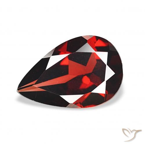 3.13ct 다크 레드 알만딘 석류석, 배 모양, VVS-VS
