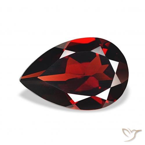 3.30ct 딥 레드 알만딘 석류석 보석, 배 모양, VVS-VS