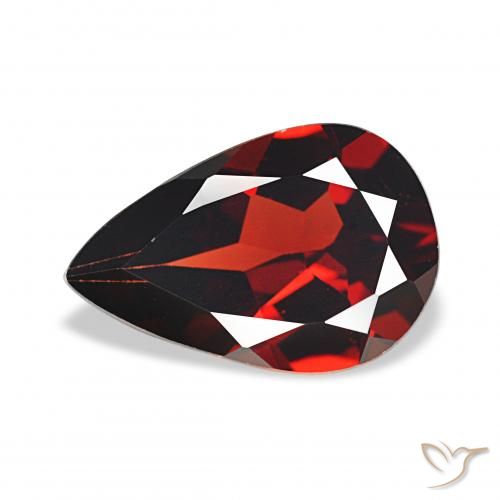 3.17ct 다크 레드 알만딘 석류석, 배 모양, VVS-VS