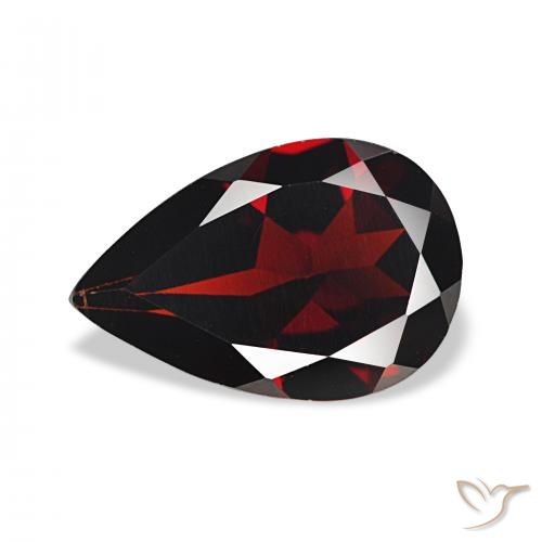 3.20ct 다크 레드 알만딘 석류석, 배 모양, VVS-VS