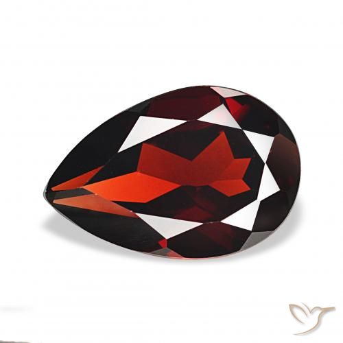 3.22ct 딥 레드 알만딘 석류석, 배 모양, VVS-VS