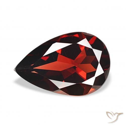 3.09ct 다크 레드 알만딘 석류석, 배 모양, VS