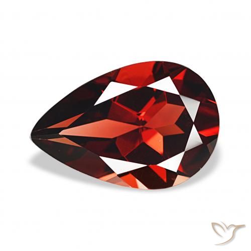 3.36ct 딥 레드 알만딘 석류석, 배 모양, VVS-VS