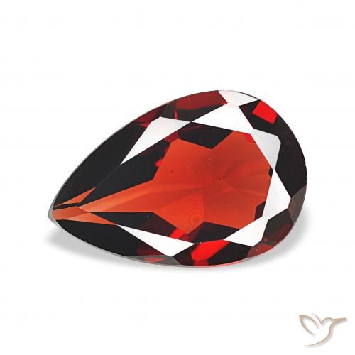 3.16ct 미디엄 레드 알만딘 석류석, 배 모양, VVS-VS