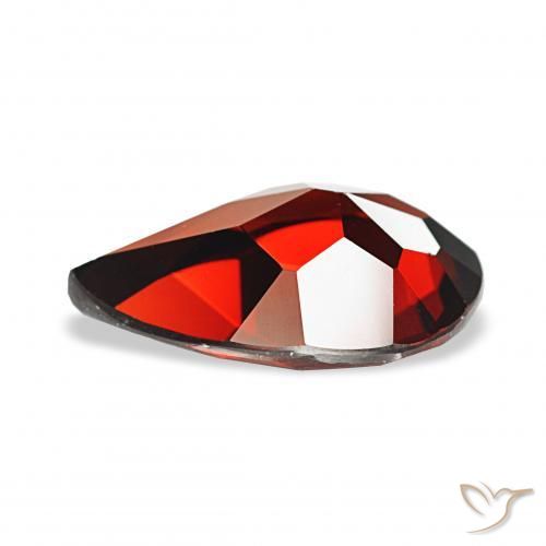 3.16캐럿 천연 미디엄 레드 알만딘 석류석, 배 모양, VVS-VS