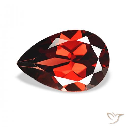 3.43ct 다크 레드 알만딘 석류석, 배 모양, VS