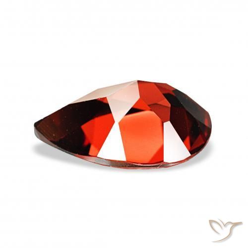 3.43캐럿 천연 다크 레드 알만딘 석류석, 배 모양, VS