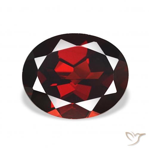 4.11ct 다크 레드 알만딘 석류석, 타원형, VVS