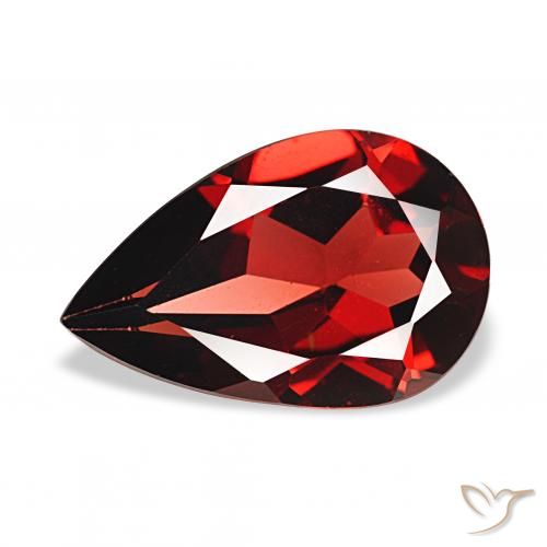 3.10ct 다크 레드 알만딘 석류석, 배 모양, VVS-VS