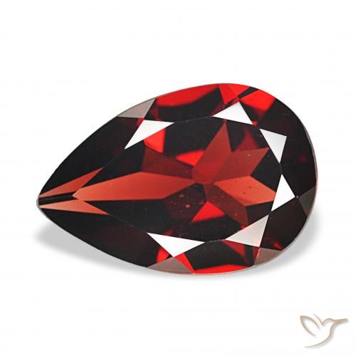 3.27ct 다크 레드 알만딘 석류석, 배 모양, VVS-VS