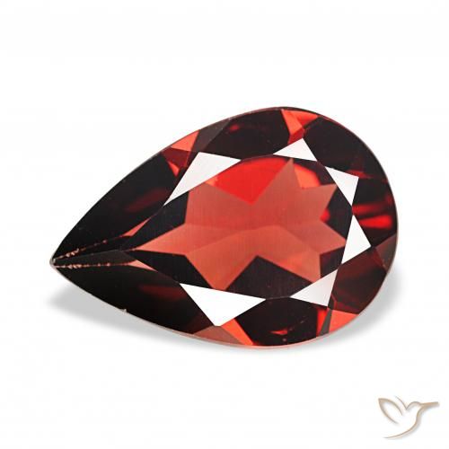 2.93ct 딥 블러드 레드 알만딘 석류석, 배 모양, VVS-VS