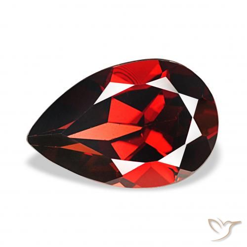 3.43ct 딥 레드 알만딘 석류석, 배 모양, VVS-VS