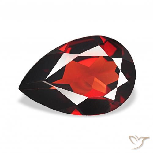 2.83ct 다크 레드 알만딘 석류석, 배 모양, VVS-VS