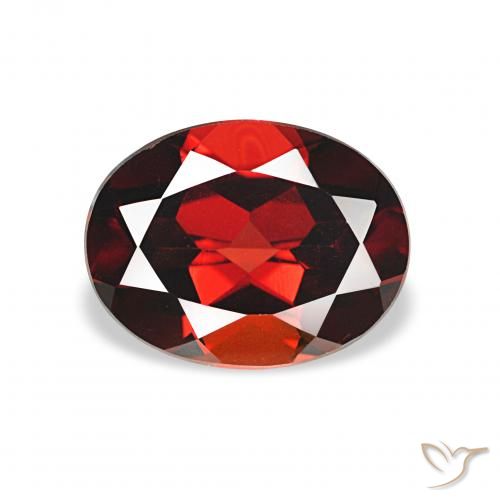 2.18ct 딥 레드 알만딘 석류석, 타원형, VVS