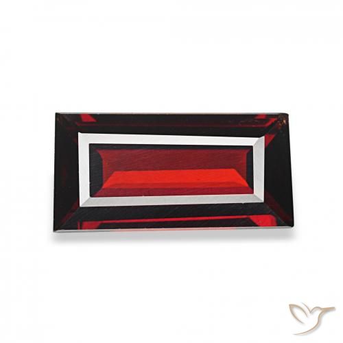 1.60캐럿 천연 딥 레드 알만딘 석류석, 바게트, VVS