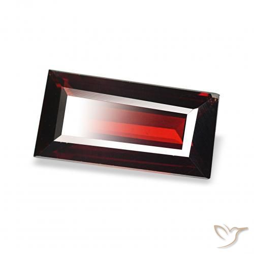 1.60캐럿 천연 딥 레드 알만딘 석류석, 바게트, VVS