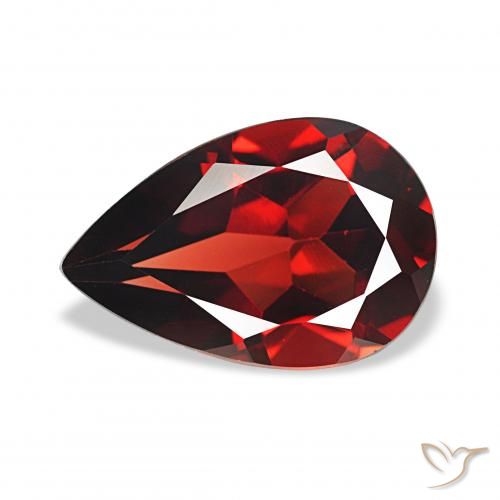3.38ct 딥 레드 알만딘 석류석, 배 모양, VVS