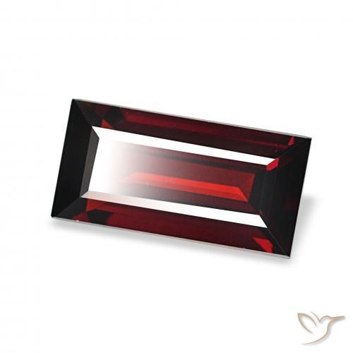 1.76캐럿 천연 딥 레드 알만딘 석류석, 바게트, VVS