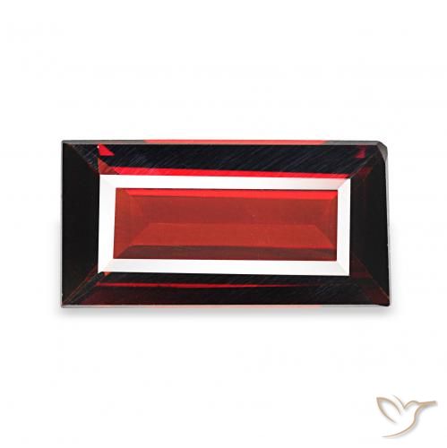 1.53캐럿 천연 딥 레드 알만딘 석류석, 바게트, VVS