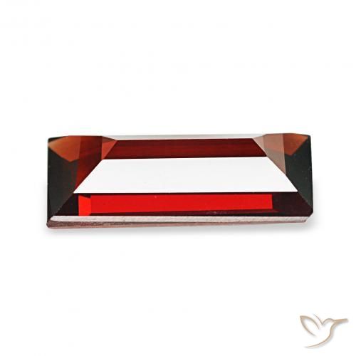 1.53캐럿 천연 딥 레드 알만딘 석류석, 바게트, VVS