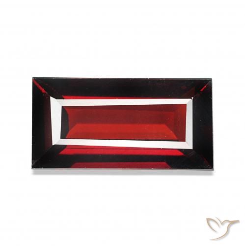 1.82캐럿 천연 다크 레드 알만딘 석류석, 바게트, VVS