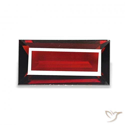 1.67캐럿 천연 다크 레드 알만딘 석류석, 바게트, VVS