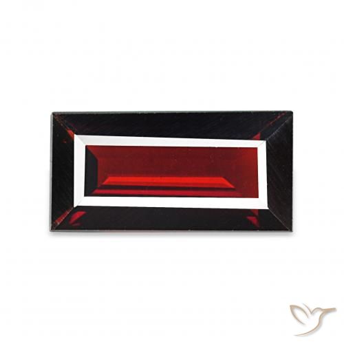 1.53캐럿 천연 다크 레드 알만딘 석류석, 바게트, VVS