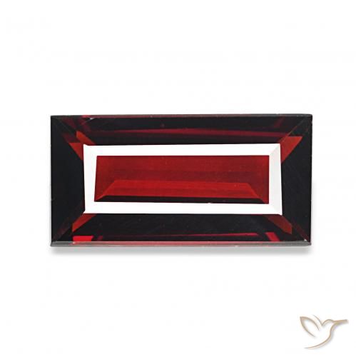 1.74캐럿 천연 다크 레드 알만딘 석류석, 바게트, VVS