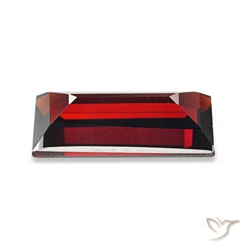 1.74캐럿 천연 다크 레드 알만딘 석류석, 바게트, VVS
