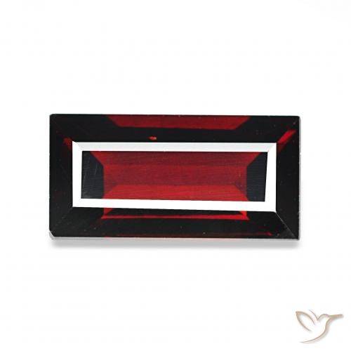 2.05캐럿 천연 다크 레드 알만딘 석류석, 바게트, VVS-VS