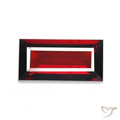 1.65캐럿 천연 딥 레드 알만딘 석류석, 바게트, VVS-VS